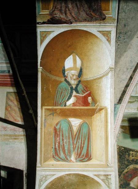 St. Ambrose of Milan (c.340-397) from the intrados of the apse de Tommaso Masolino da Panicale