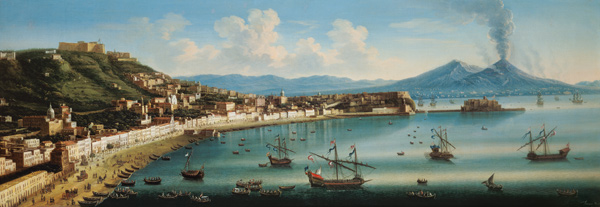 Naples, from the Heights of Posillipo with Vesuvius in the Distance de Tommaso Ruiz