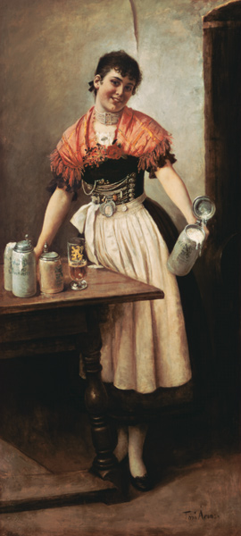 Beautiful Coletta. Beer waitress in the civil Bräu de Toni Aron