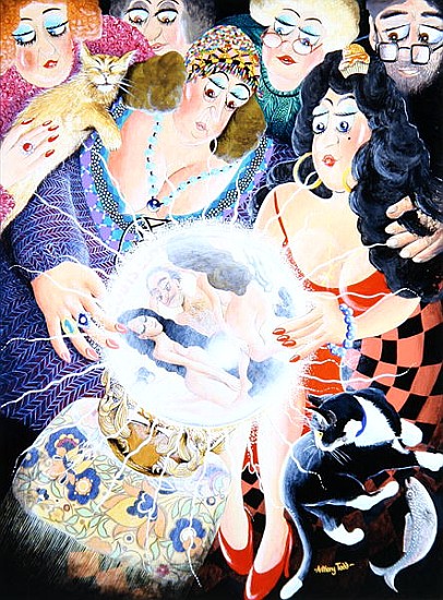 Mrs Dai Bread one and two crystal gaze and discover their husbands'' indiscretions, 2007 (acrylic on de Tony  Todd
