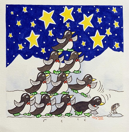 Penguin Formation, 2005 (w/c on paper)  de Tony  Todd