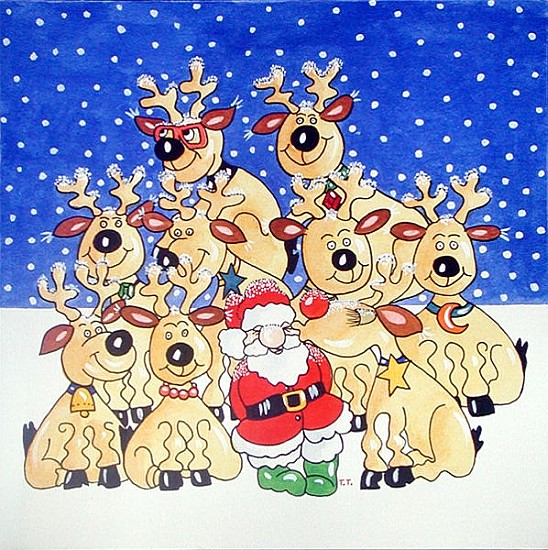 Santa and the Team, 2005 (w/c on paper)  de Tony  Todd