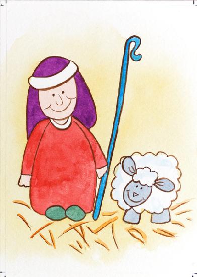 Shepherd with One Sheep
