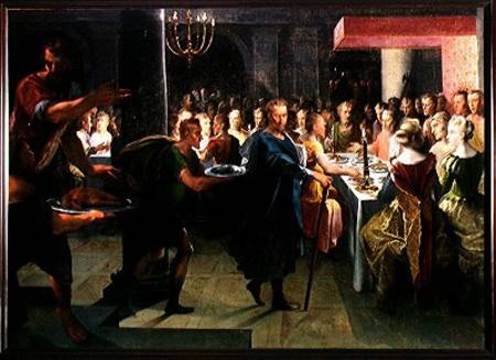 Dice Offering a Banquet to Francus, in the Presence of Hyante and Climene de Toussaint Dubreuil