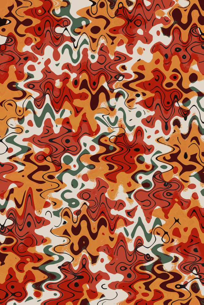 Liquid Red Orange Pattern de Treechild