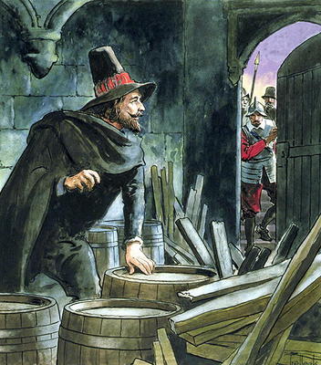 Guy Fawkes, from 'Peeps into the Past', published c.1900 (colour litho) de Trelleek