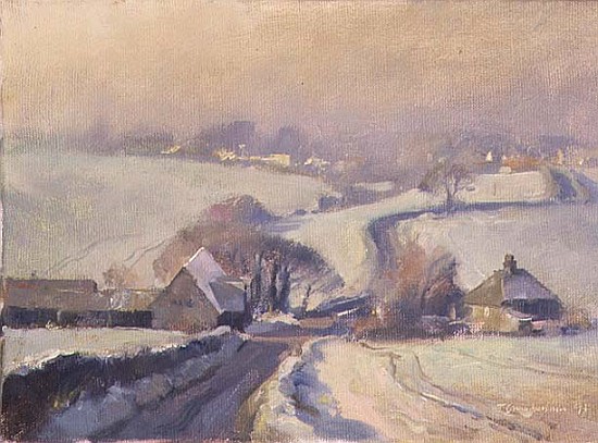 Frosty fields, Aston, 1991  de Trevor  Chamberlain