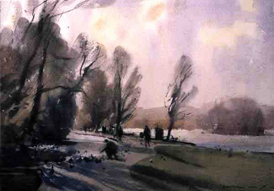 Winter Morning in the Park, 1990 (w/c on paper) de Trevor  Chamberlain