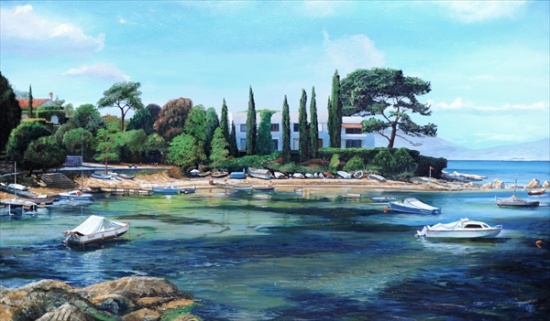 Villa and Boats, South of France de Trevor  Neal