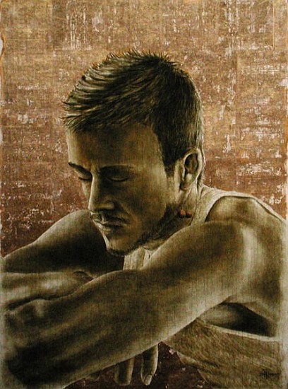 Beckham (b.1975) (oil and gold leaf on cracked gesso on canvas laid on board)  de Trevor  Neal