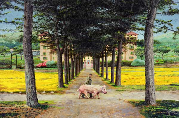 Big Pig, Pistoia, Tuscany (oil on canvas)  de Trevor  Neal