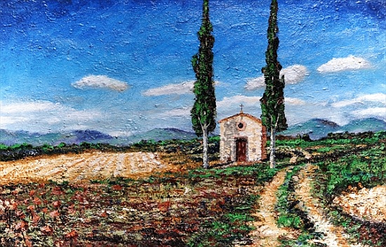 Chapel and Two Trees, Tuscany de Trevor  Neal