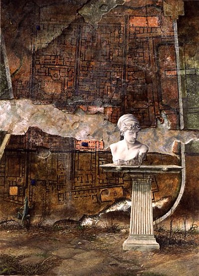 Herculaneum Site Plan, 1994 (oil on canvas)  de Trevor  Neal