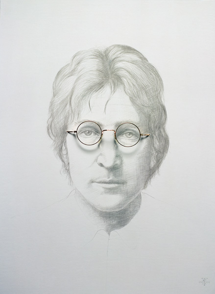 Lennon (1940-80) (silverpoint and spectacles on chinese white on hot pressed paper laid on board)  de Trevor  Neal