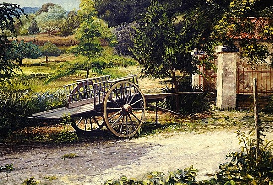 Old Cart, Vichy, France, 1998 (oil on canvas)  de Trevor  Neal
