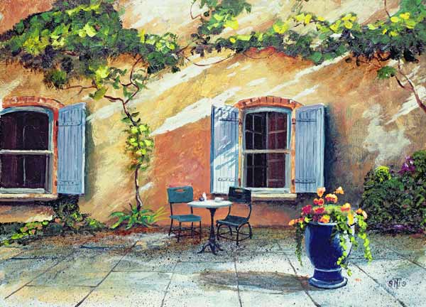 Shuttered Windows, Provence, France, 1999 (oil on board)  de Trevor  Neal