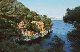 Villa, Portofino, From Hotel Picolo, Liguria, 1998 (oil on canvas) 