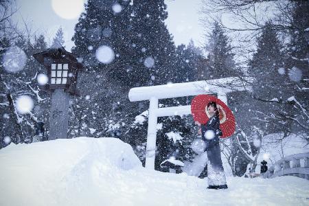 Winter shrine in japan