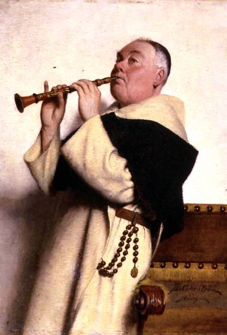 Monk Playing a Clarinet de Ture Nikolaus Cederstrom