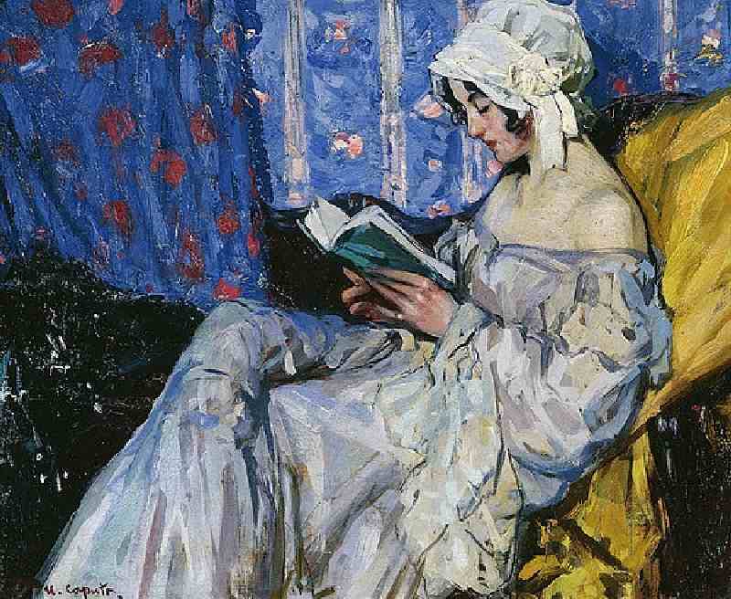 Reading girl in an interior de Ulisse Caputo