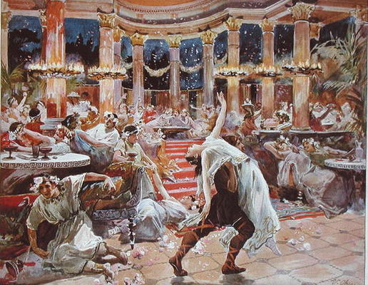 A Banquet in Nero's palace, illustration from 'Quo Vadis' by Henryk Sienkiewicz (1846-1916), c.1910 de Ulpiano Checa y Sanz