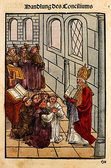 A scene from the Council of Constance, from ''Chronik des Konzils von Konstanz'' de Ulrich von Richental