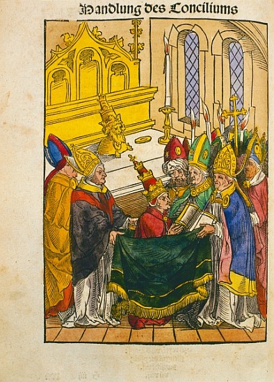Martin V is installed as Pope at the Council of Constance, from ''Chronik des Konzils von Konstanz'' de Ulrich von Richental