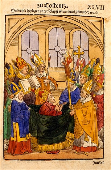 Martin V is installed as Pope at the Council of Constance, from ''Chronik des Konzils von Konstanz'' de Ulrich von Richental