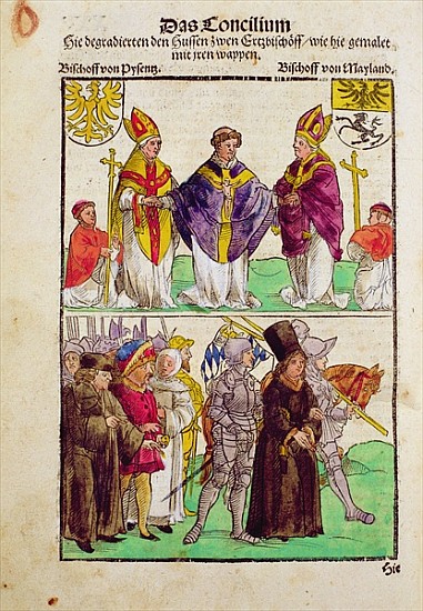The execution of Jan Hus or one of his priests at the Council of Constance, from ''Chronik des Konzi de Ulrich von Richental