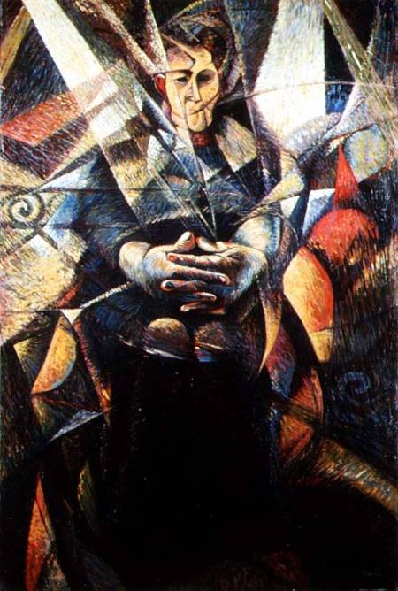Retrato de mujer sentada de Umberto Boccioni