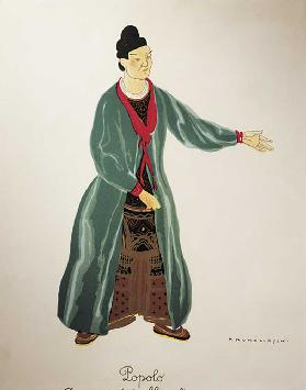 Costume for the people from Turandot by Giacomo Puccini, sketch by Umberto Brunelleschi (1879-1949) 