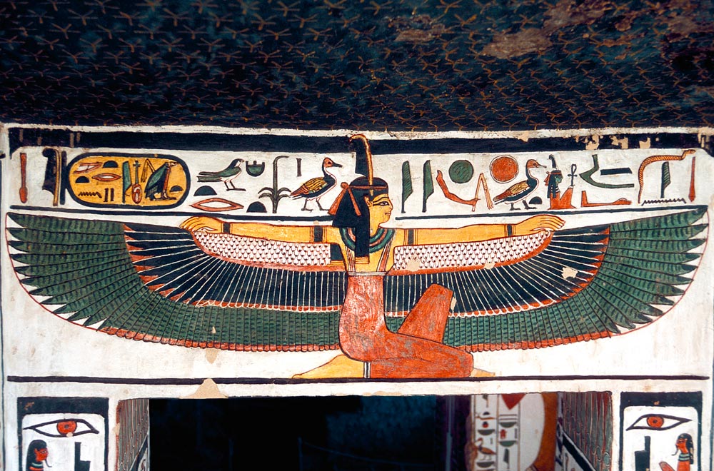 Ancient Egyptian goddess Ma’at, tomb of Queen Nefertari de Unbekannter Künstler