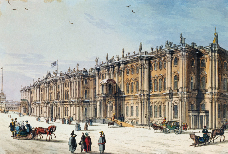 View of the Winter Palace in Saint Petersburg (Album of Marie Taglioni) de Unbekannter Künstler