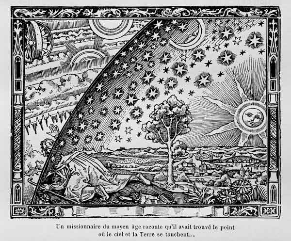 The edge of the firmament (Flammarion engraving) From L'atmosphère. Météorologie populaire by Camill de Unbekannter Künstler