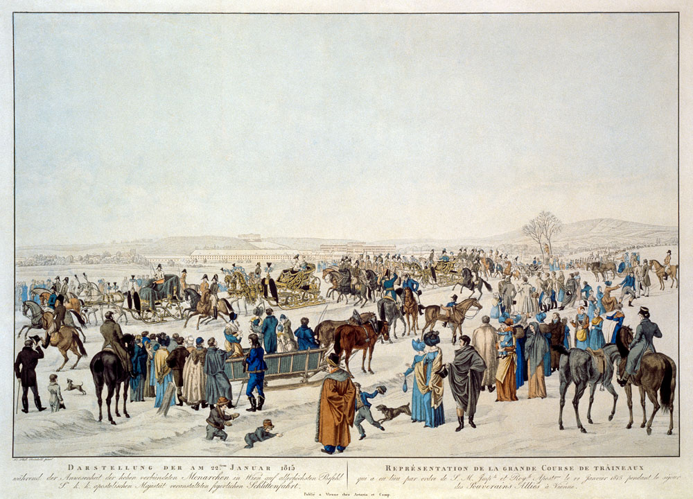 The ceremonious sledge journey on the 22nd January 1815 in Vienna de Unbekannter Künstler