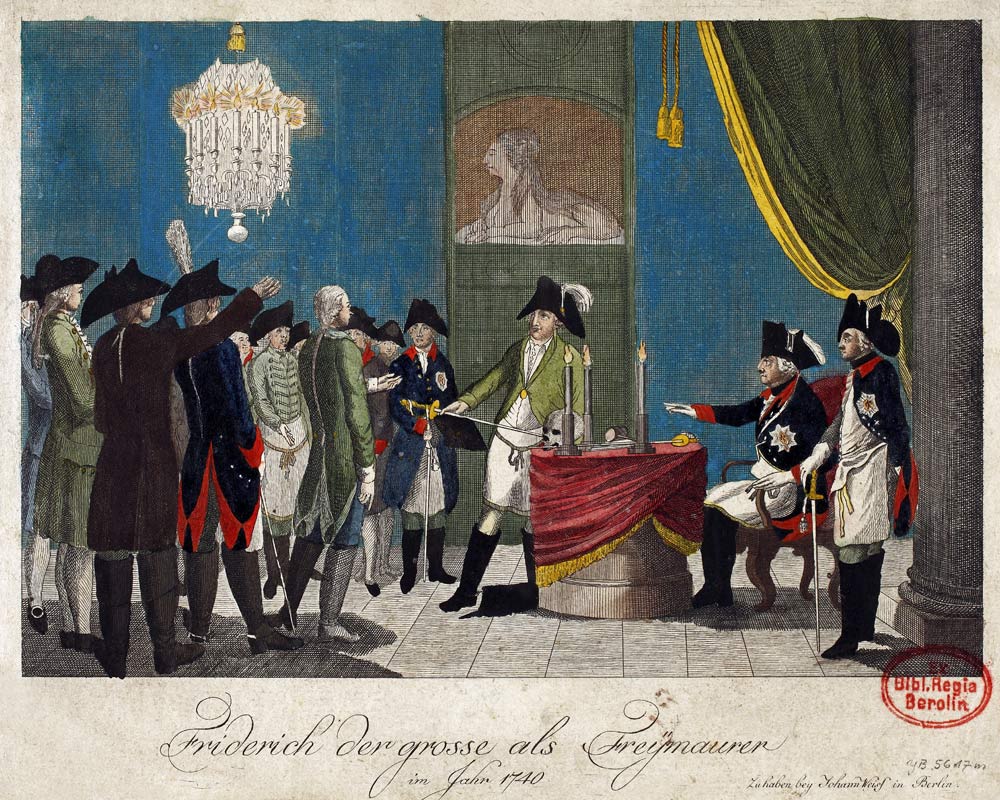 Frederick the Great as Freemason in 1740 de Unbekannter Künstler