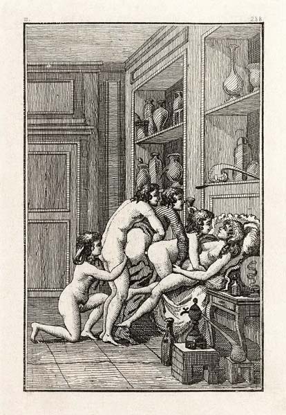 Illustration for the novels by Marquis de Sade de Unbekannter Künstler