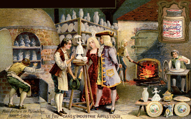 Porcelain manufacture in the 18th century (From a French Advertisement) de Unbekannter Künstler