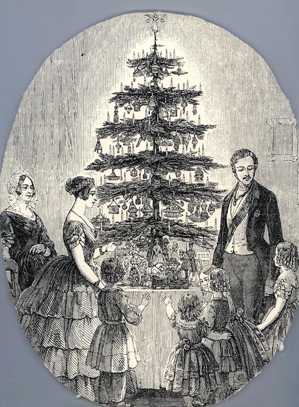 Christmas with Queen Victoria, Prince Albert, their children and Queen Victoria's mother, in 1848 (f de Unbekannter Künstler