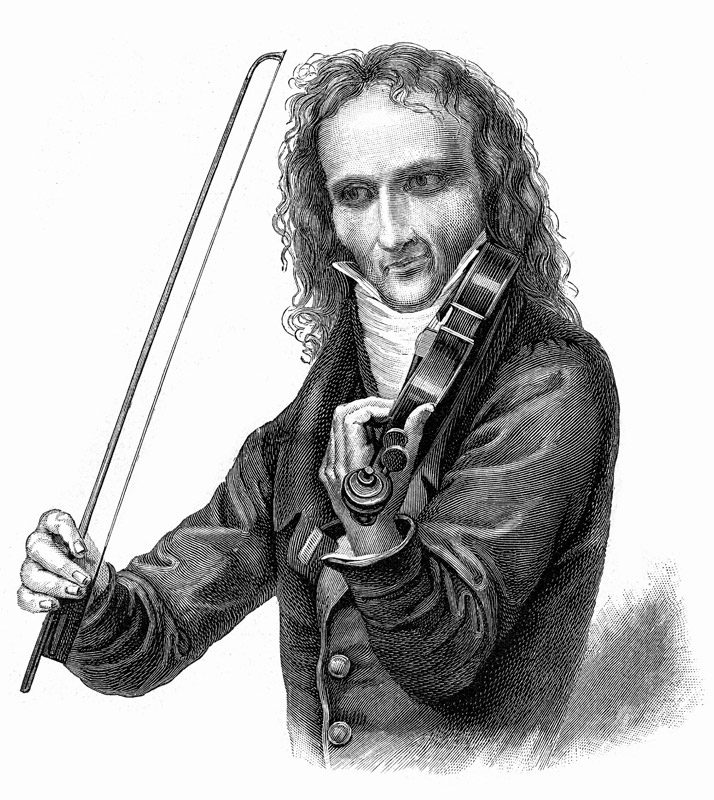 Portrait of the violinist, violist and composer Niccolò Paganini (1782-1840) de Unbekannter Künstler