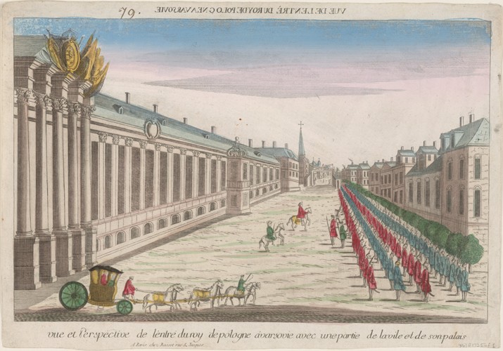 View and perspective of the entrance of the King of Poland in Warsaw with his palace de Unbekannter Künstler
