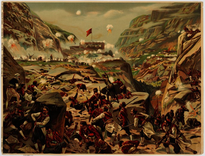 Balkan War. The Battle at Tarabosh de Unbekannter Künstler