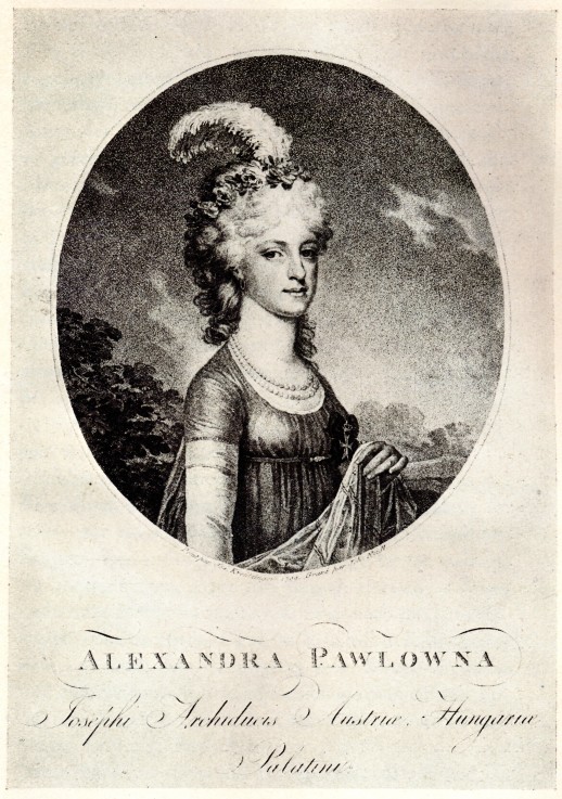 Portrait of Grand Duchess Alexandra Pavlovna (1783-1801) de Unbekannter Künstler