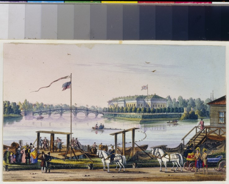 View of Kamenny Island Palace in Saint Petersburg (Album of Marie Taglioni) de Unbekannter Künstler