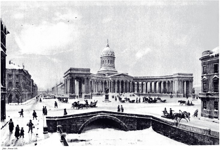 View of the Kazan Cathedral in Saint Petersburg de Unbekannter Künstler