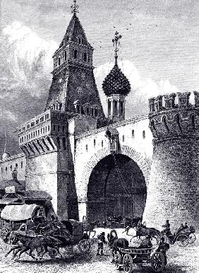 View of the Nikolskaya Tower and Armory in Moscow