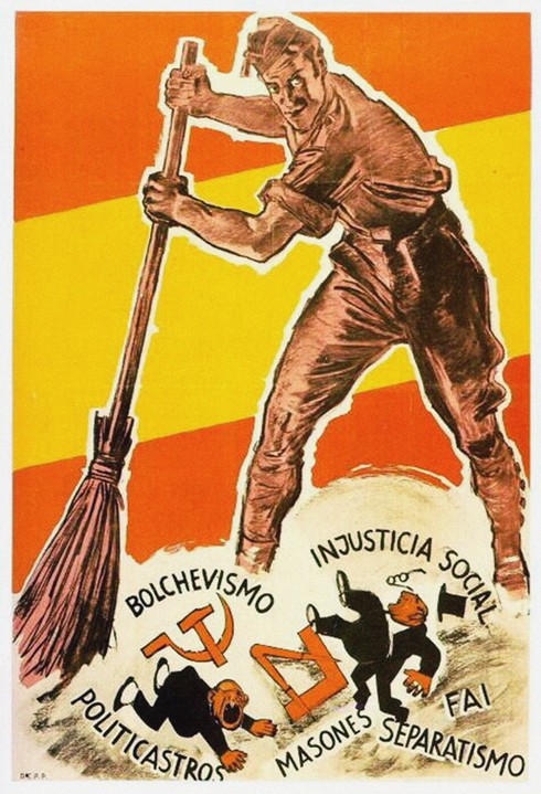 Bolchevismo, injusticia social, politicastros, masones, separatismo, F.A.I. de Unbekannter Künstler