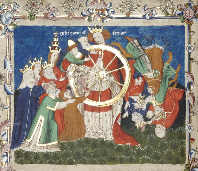 The Wheel of Fortune (from an manuscript of Troy Book by John Lydgate) de Unbekannter Künstler