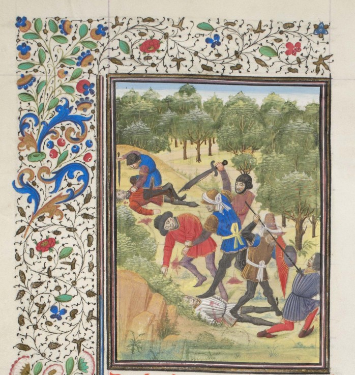 Fight in a wood between Christians and Saracens. Miniature from the "Historia" by William of Tyre de Unbekannter Künstler