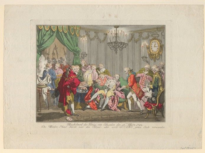 The Assassination of King Gustav III on 16 March 1792 de Unbekannter Künstler